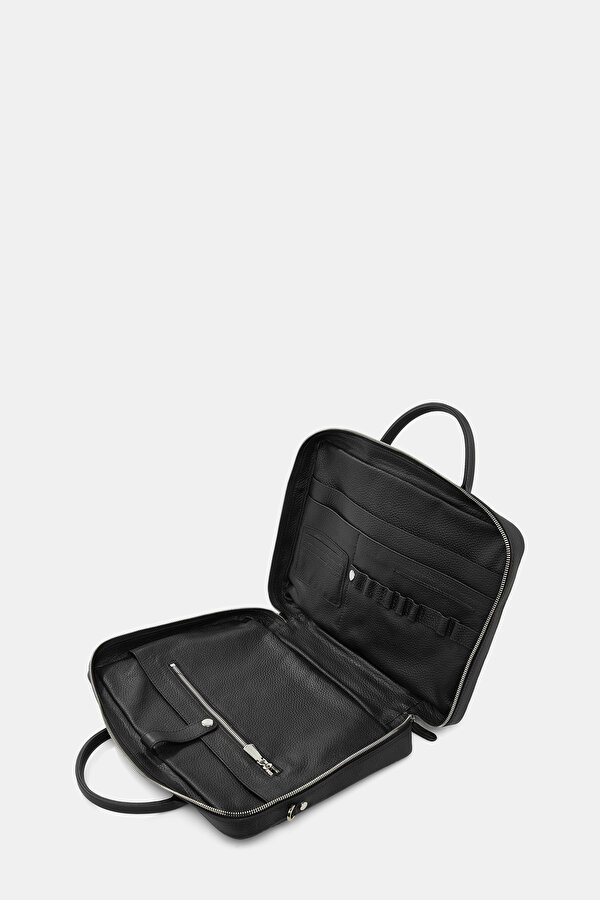 BLACK MONOGRAM LEATHER BAG 6