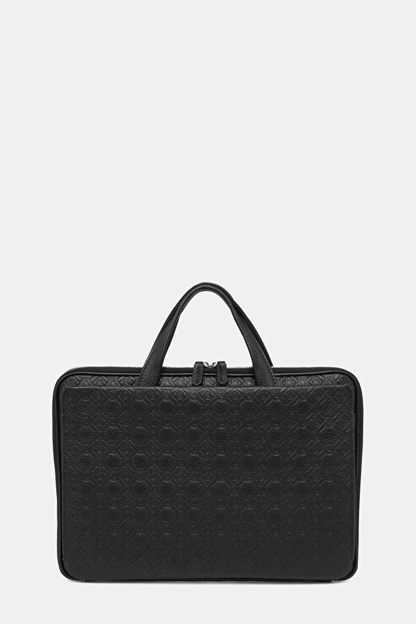 BLACK MONOGRAM LEATHER BAG 2