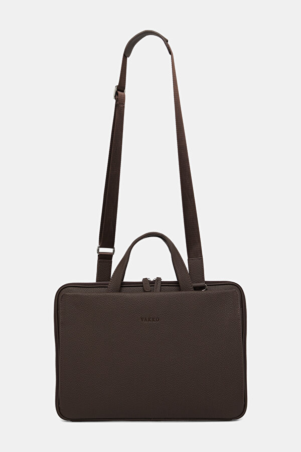 BROWN MONOGRAM LEATHER BAG 2