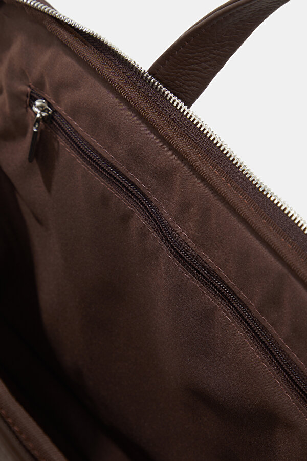 BROWN MONOGRAM LEATHER BAG 6
