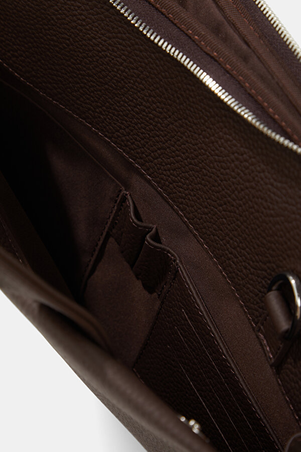 BROWN MONOGRAM LEATHER BAG 7