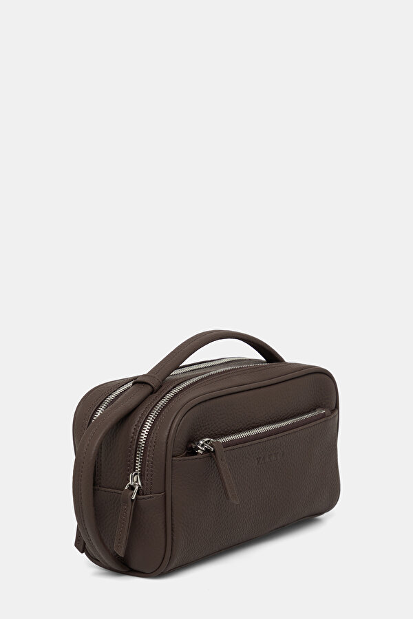 BROWN MONOGRAM LEATHER BAG 2