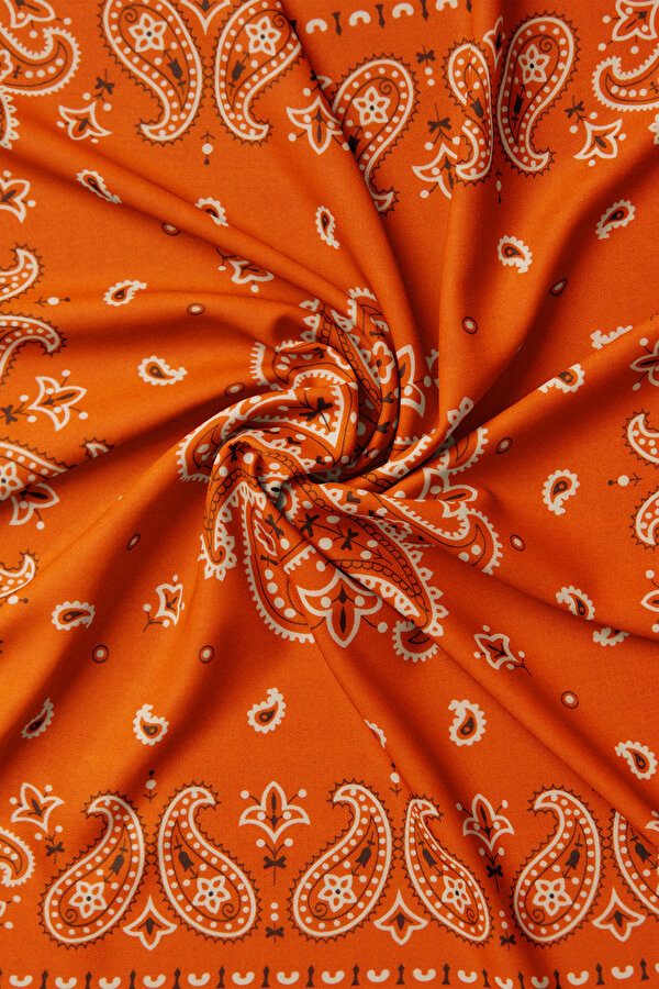 ORANGE PAISLEY PATTERNED CASHMERE/SILK GAVROŞ 2
