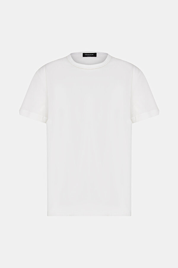 WHITE BASIC / ROUND NECKLINE SHORT SLEEVE TSHIRT