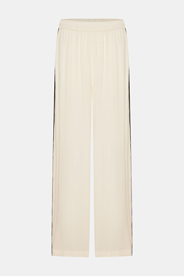 NAVY BLUE LOCKSTITCH WIDE LEG TROUSERS