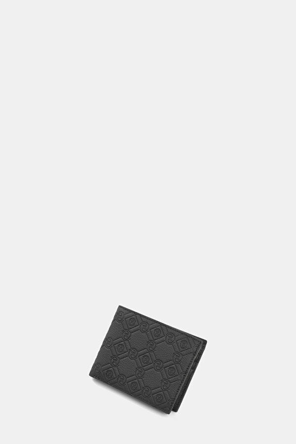BLACK MONOGRAM LEATHER WALLET 6