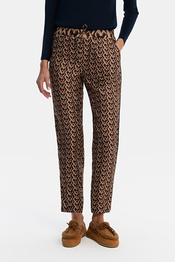 NAVY BLUE DESIGN FILLED SKINNY LEG TROUSERS 2