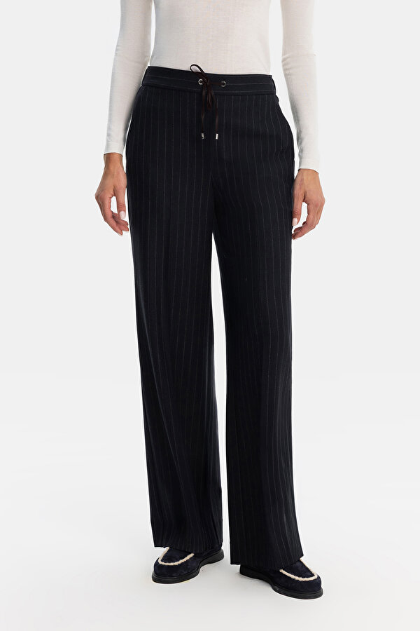 GREY STRIPED STRAIGHT CUT TROUSERS 2