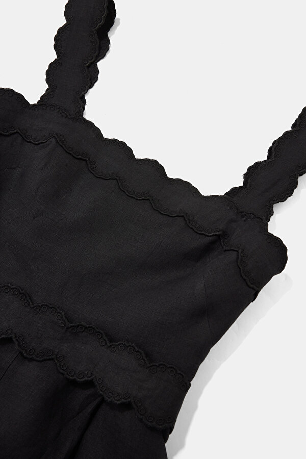 BLACK STRAPLESS SLEEVELESS SUSPENDER JUMPSUIT 2