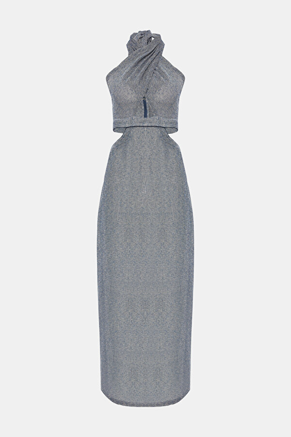 INDIGO HALTER DRESS