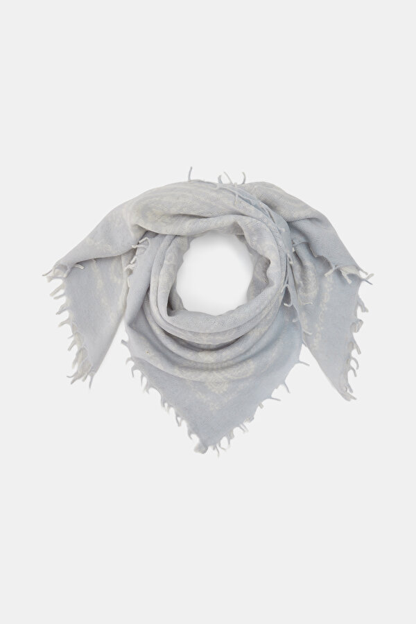 ECRU PAISLEY PATTERNED CASHMERE SHAWL