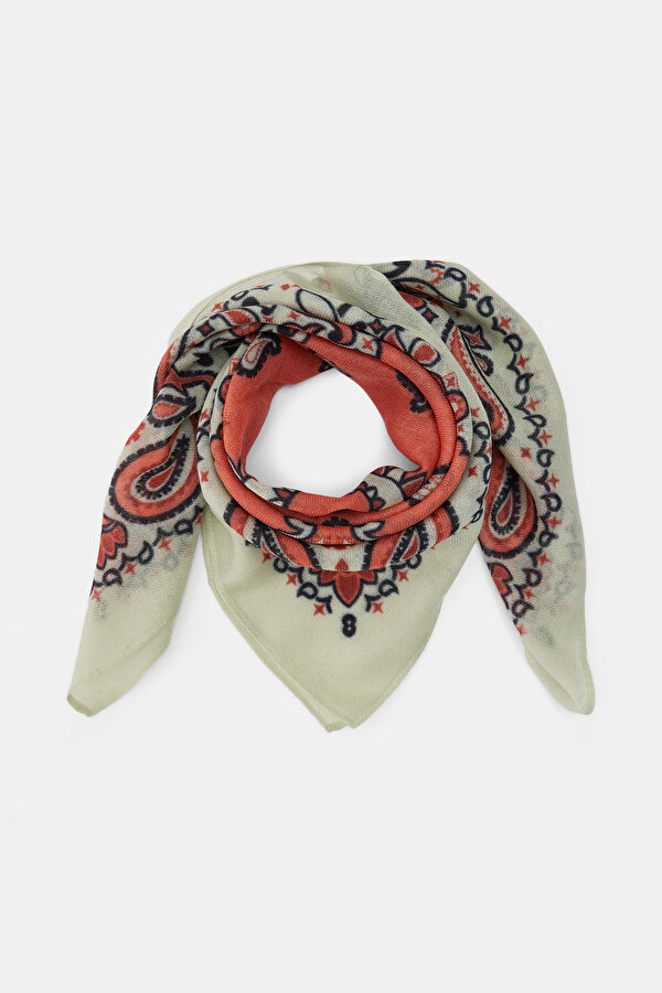 BROWN PAISLEY PATTERNED MODAL/WOOL SHAWL