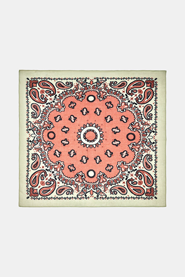 BROWN PAISLEY PATTERNED MODAL/WOOL SHAWL 2