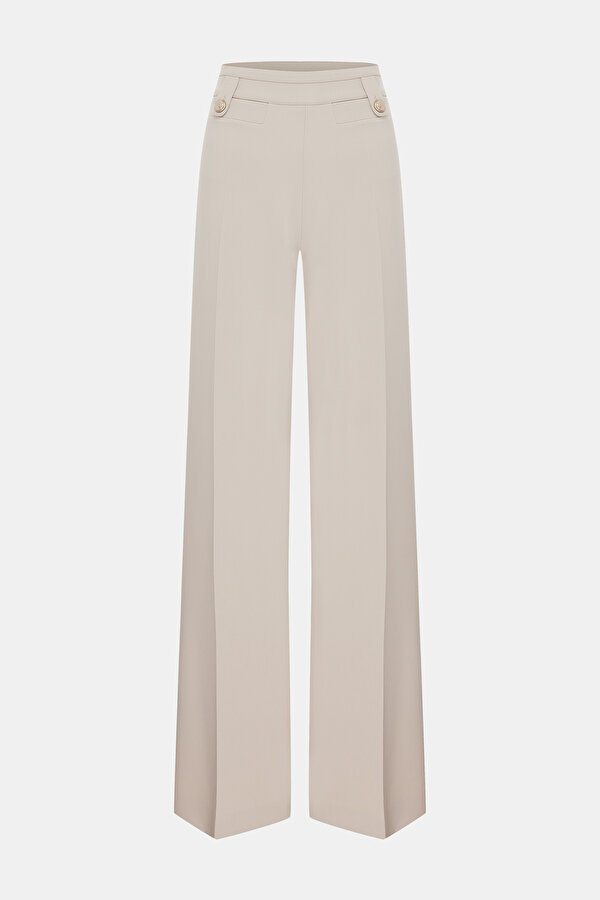 BEIGE STRAIGHT CUT TROUSERS