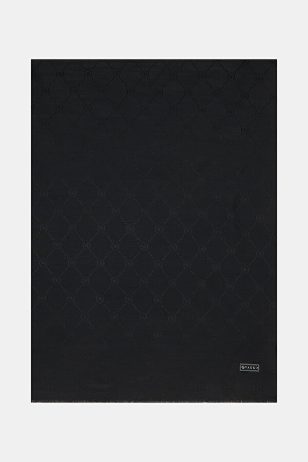 BLACK COTTON/SILK SHAWL
