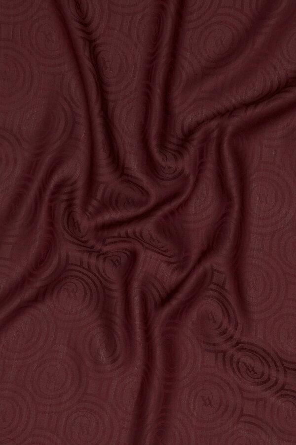 MAROON JACQUARD MODAL/WOOL SHAWL 2