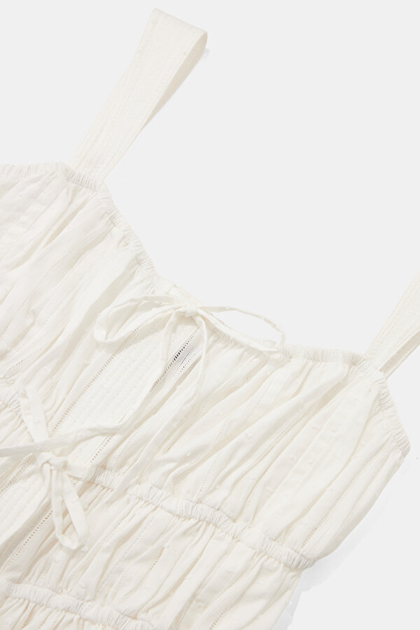 ECRU SLEEVELESS SUSPENDER BLOUSE 6