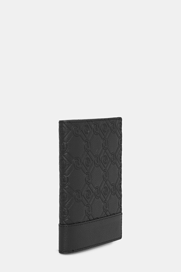 BLACK MONOGRAM LEATHER WALLET 2