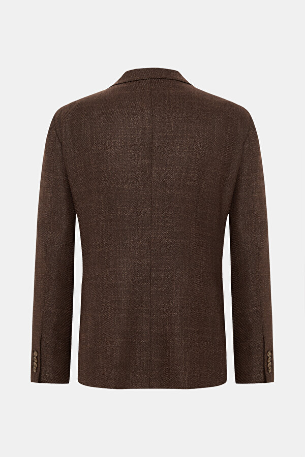 BROWN SURPLICE NECKLINE (CROSS-OVER NECKLINE) JACKET 2