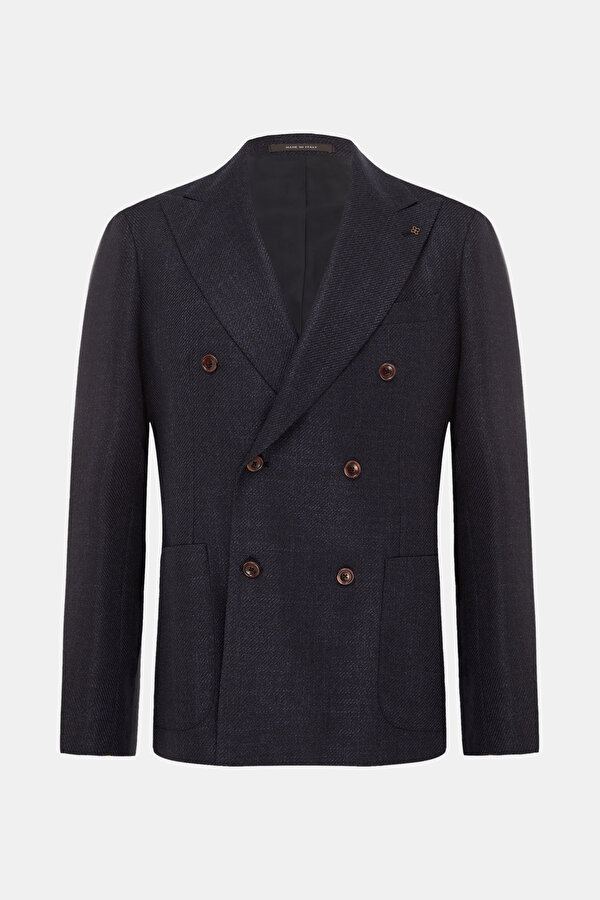 NAVY BLUE SURPLICE NECKLINE (CROSS-OVER NECKLINE) JACKET
