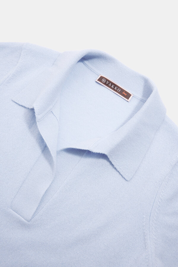 LIGHT BLUE POLO NECK TRICOT 7