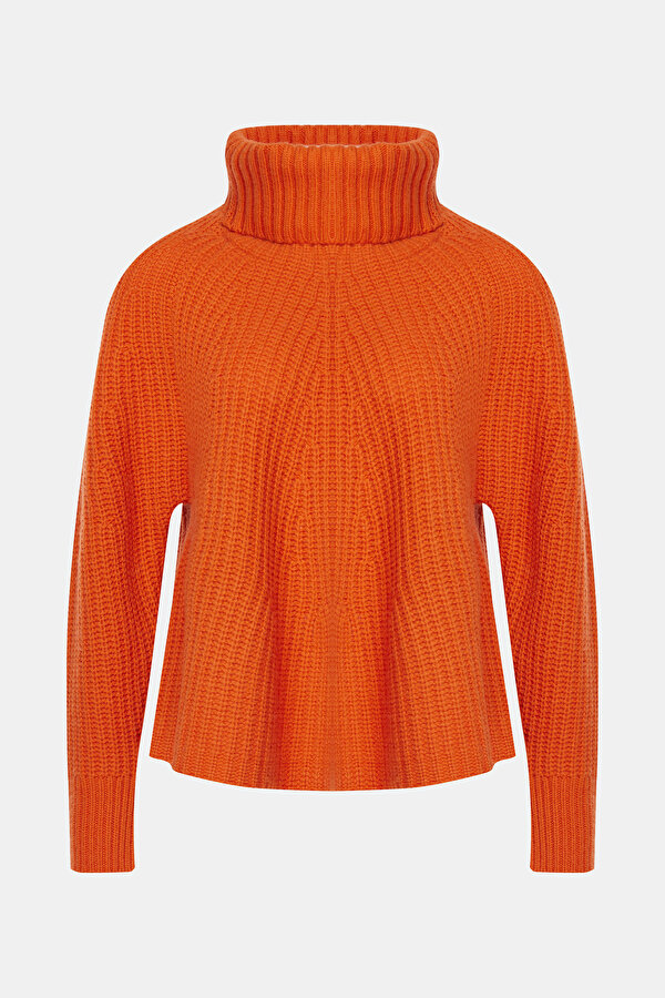 ORANGE UPRIGHT COLLAR TRICOT