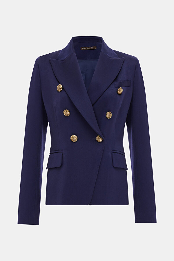 NAVY BLUE SURPLICE NECKLINE (CROSS-OVER NECKLINE) JACKET