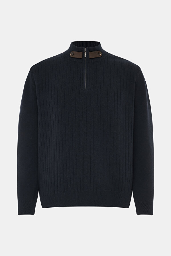NAVY BLUE 1/2 TURTLENECK TRICOT