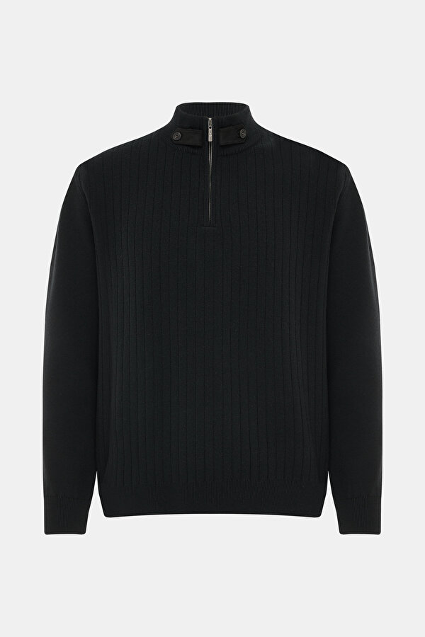 BLACK 1/2 TURTLENECK TRICOT