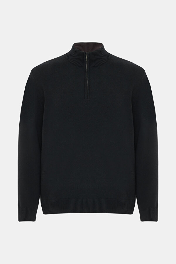 BLACK 1/2 TURTLENECK TRICOT