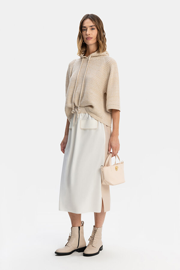 BEIGE LOCKSTITCH SKIRT
