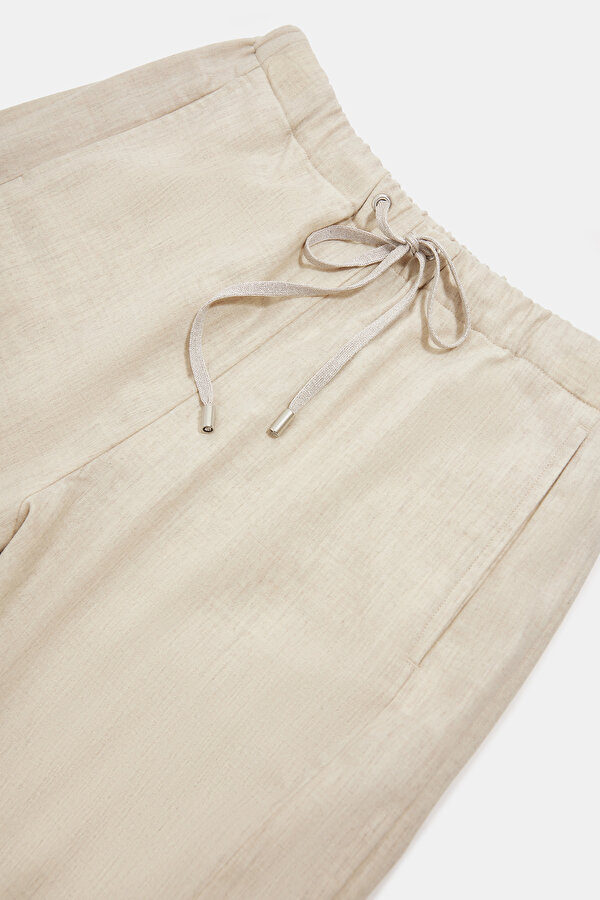 BEIGE STRAIGHT CUT TROUSERS 6