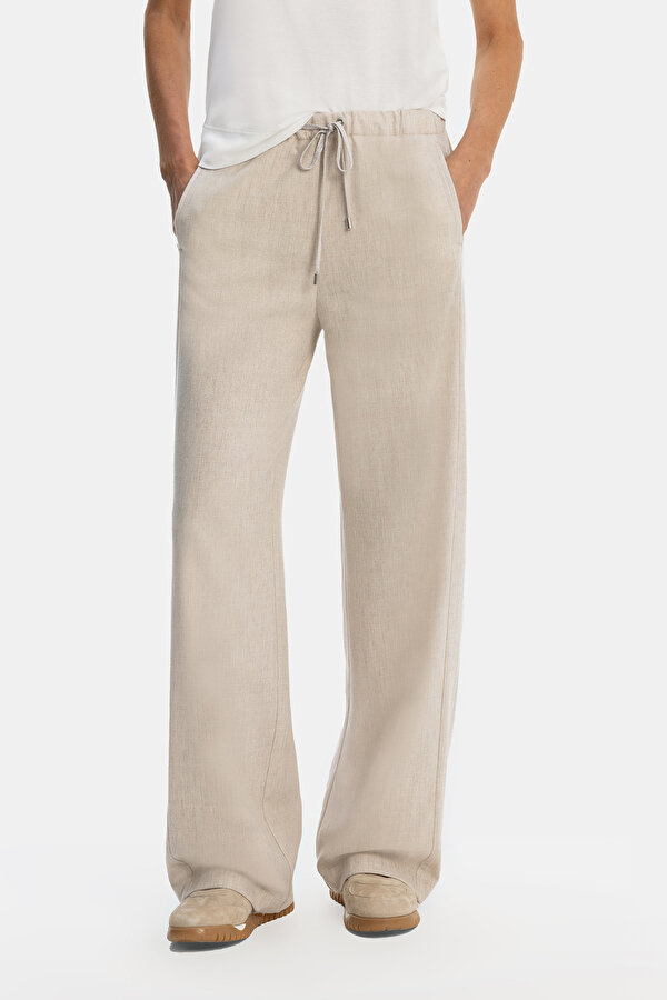 BEIGE STRAIGHT CUT TROUSERS 2