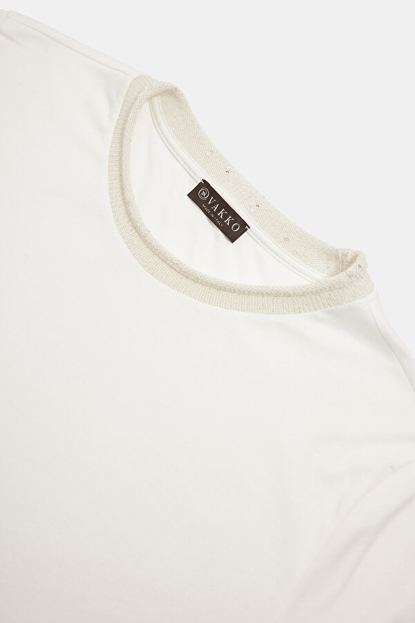 ECRU BASIC / ROUND NECKLINE SHORT SLEEVE TSHIRT 6