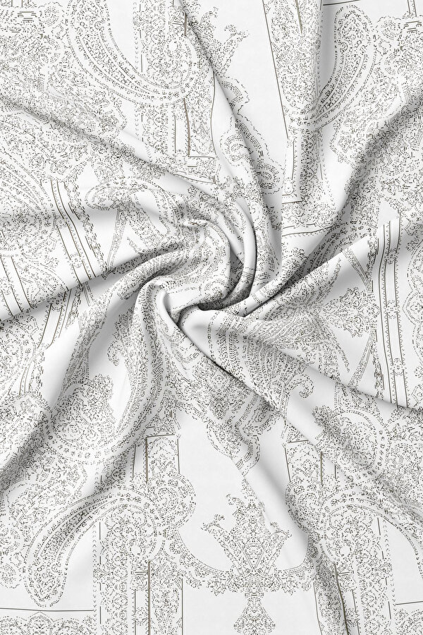 KOYU KAHVE ŞAL DESENLİ TWİLL İPEK EŞARP 2