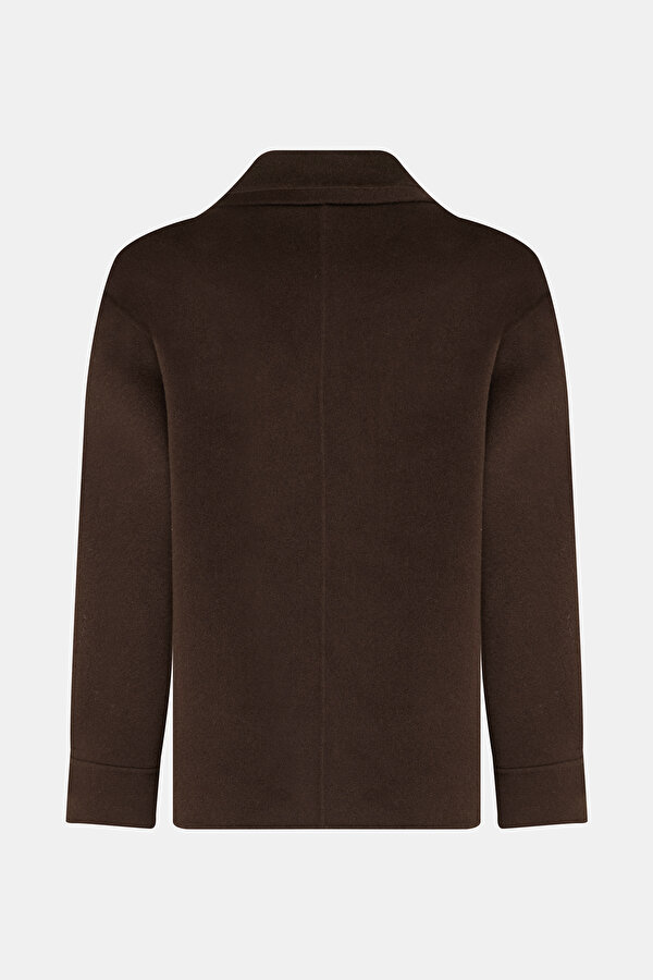DARK BROWN WOOL REEFER JACKET 6