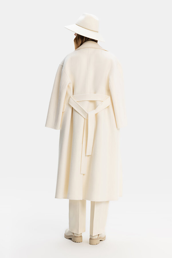 ECRU DOUBLEFACE WOOL/CASHMERE OVERCOAT 12