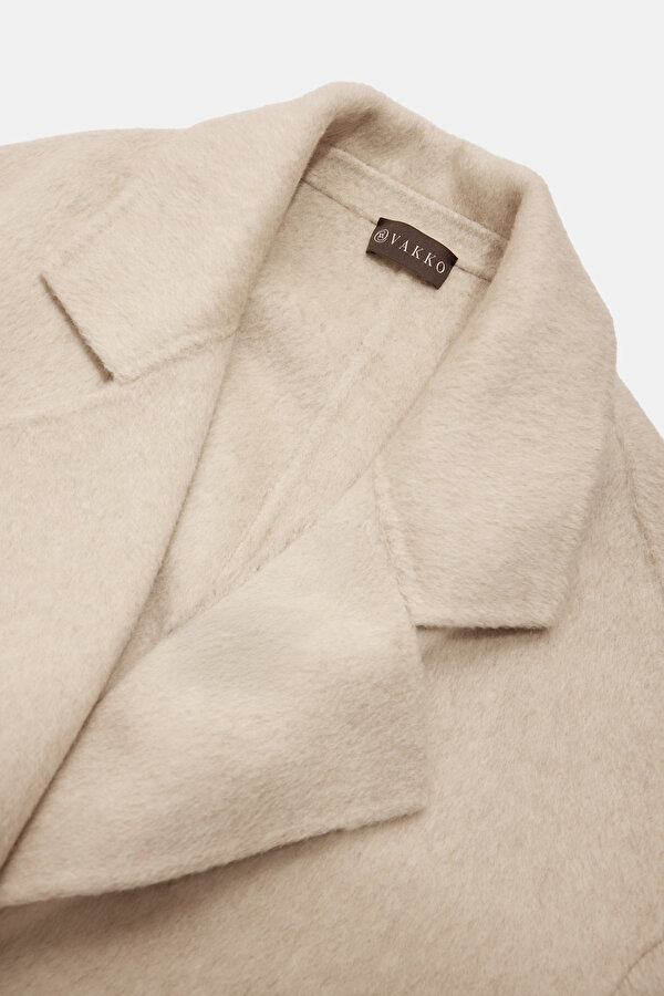 BEIGE WOOL/CASHMERE REEFER JACKET 7
