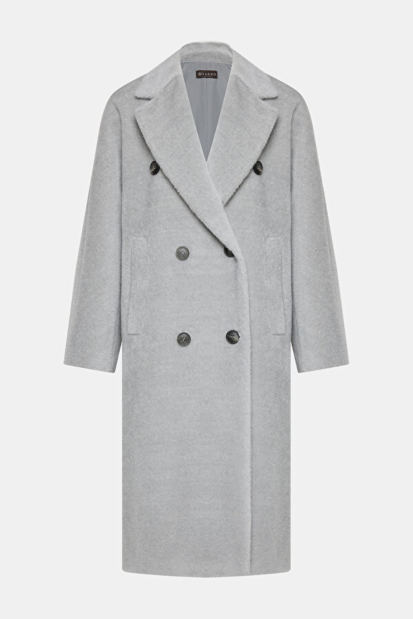 LIGHT GREY ALPACA WOOL OVERCOAT