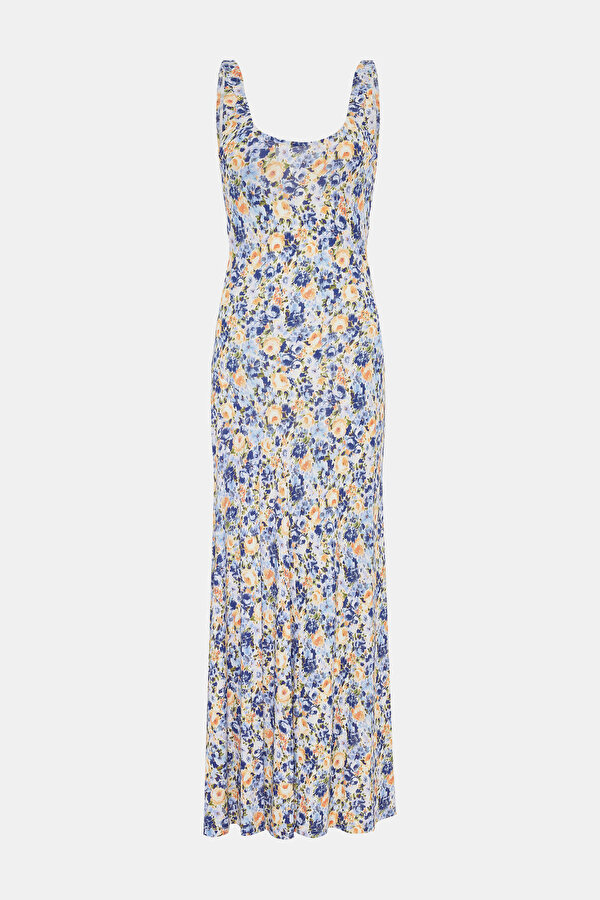 MULTICOLOR DESIGN FILLED MAXI DRESS