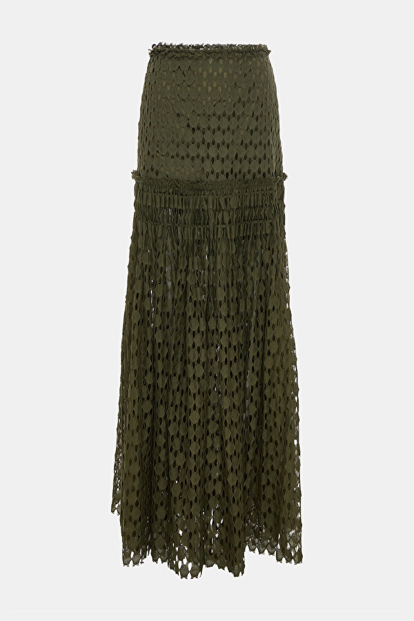 DARK GREEN LACY SKIRT