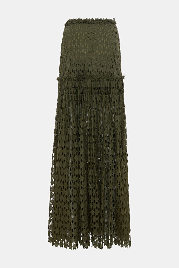 DARK GREEN LACY SKIRT 2