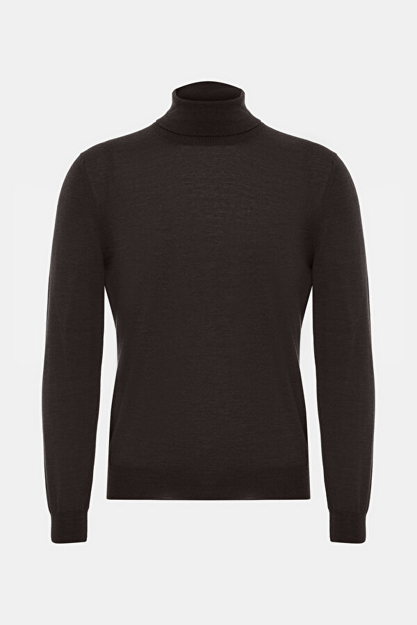 DARK BROWN TURTLENECK TRICOT