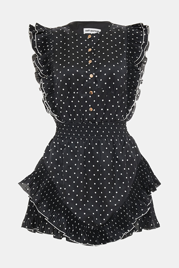 WHİTE POLKA-DOT MİNİ DRESS