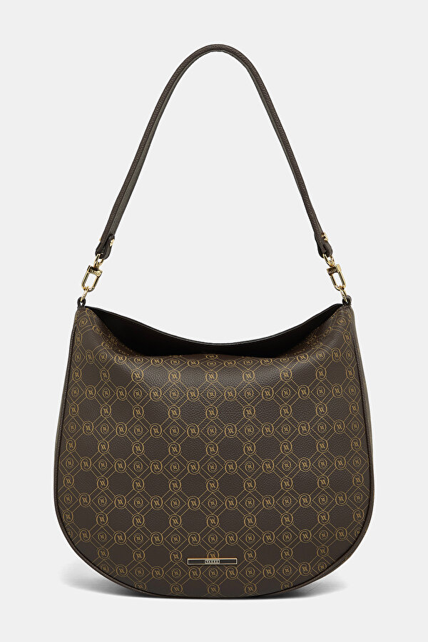BEIGE MONOGRAM LEATHER BAG