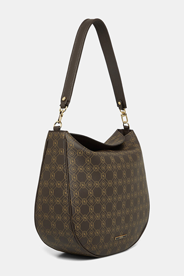 BEIGE MONOGRAM LEATHER BAG 2