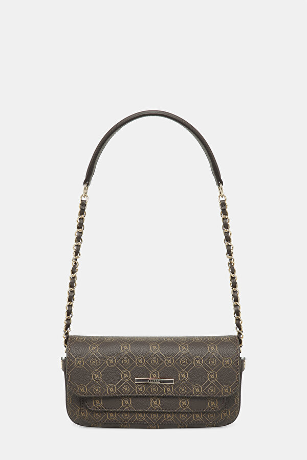 KAHVE MONOGRAM DERİ ÇANTA