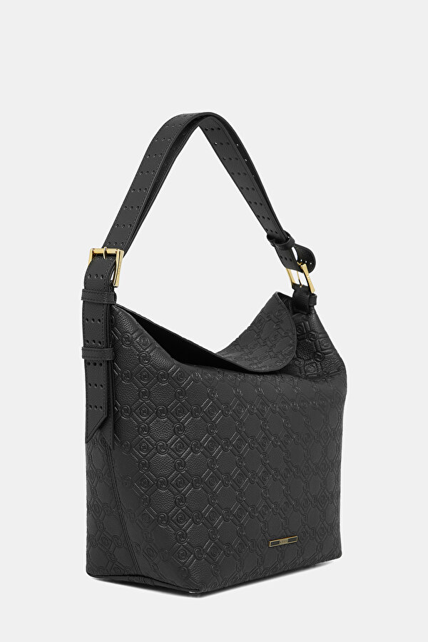 BLACK MONOGRAM LEATHER BAG 2