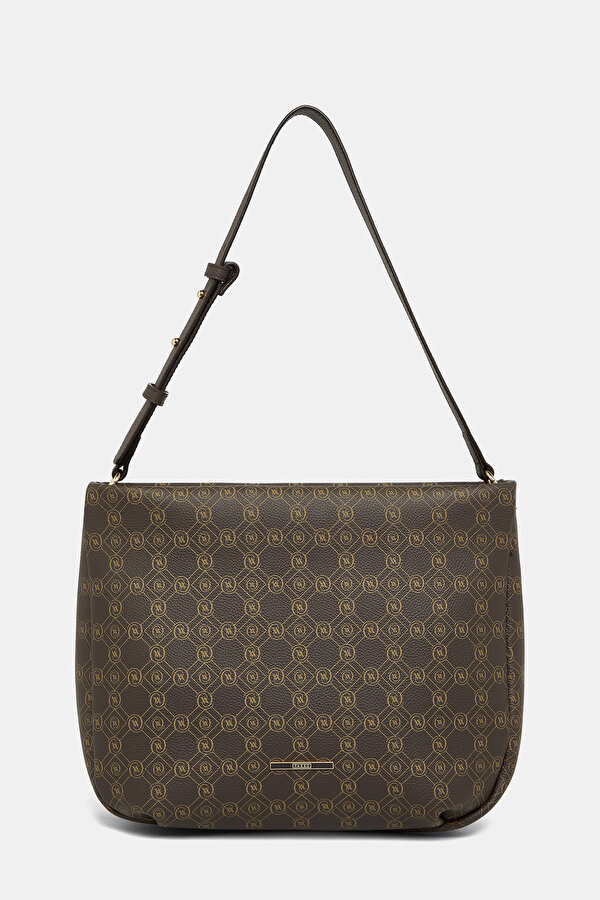BEIGE MONOGRAM LEATHER BAG
