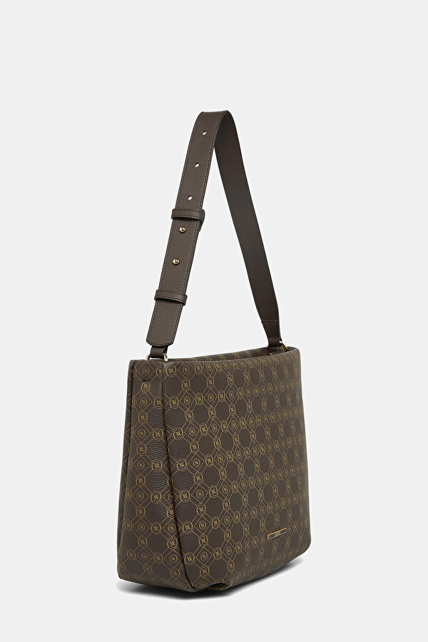 BEIGE MONOGRAM LEATHER BAG 2